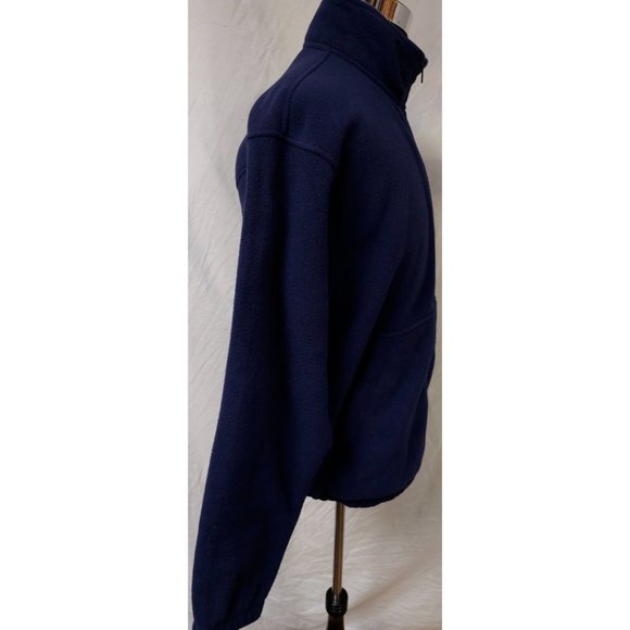 Port Authority Mens Medium Dark Blue Full Zip Fleece Logo Flag Star Jacket - Picture 7 of 12